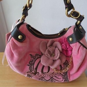 RARE Vintage Juicy couture bag with rosettes and chain deisgn